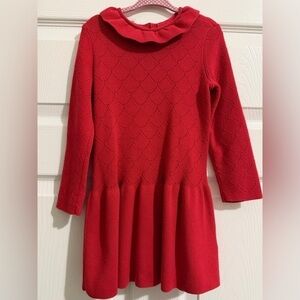 H&M Girls Red Scalloped Knit Dress